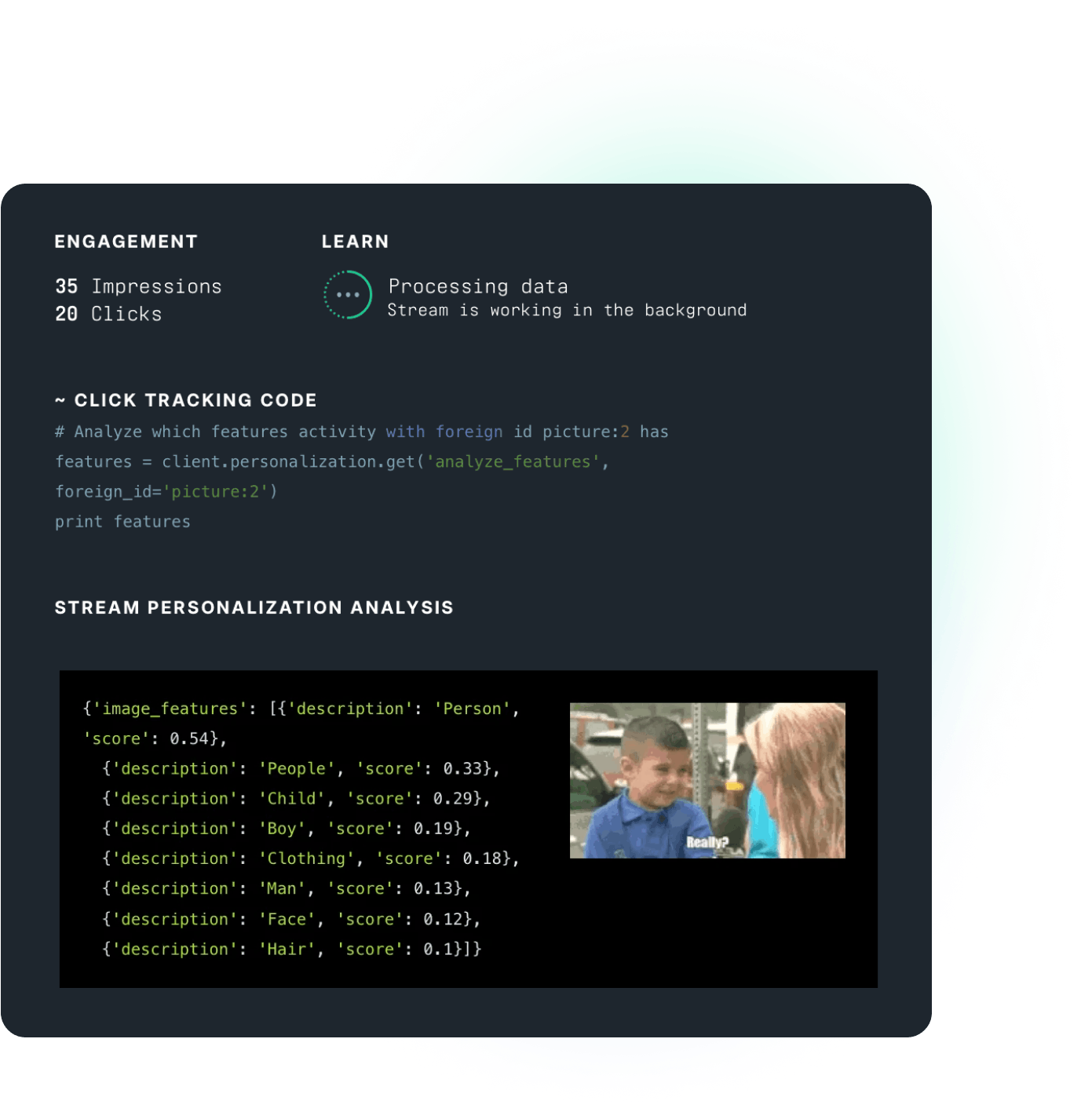 example of feeds api data processing and personalization